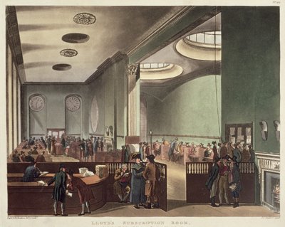 Royal Exchange, Lloyds Subscription Room, from Ackermann